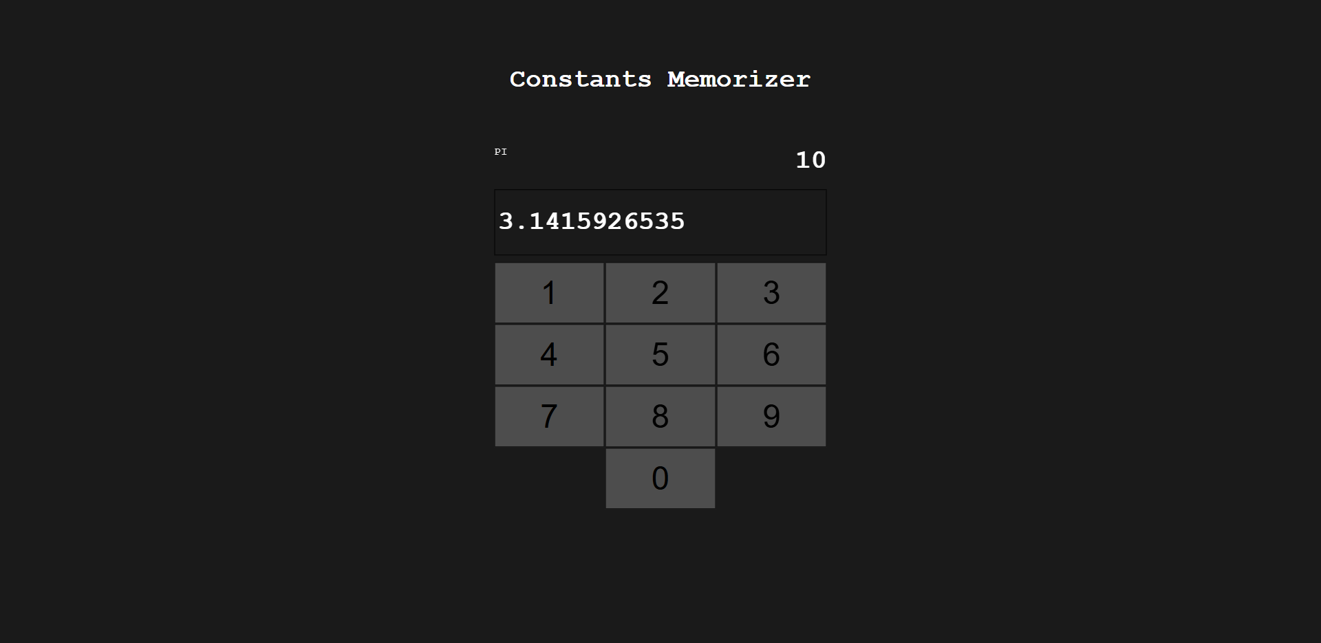 Constants Memorizer